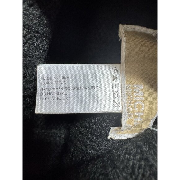 MICHAEL KORS turtleneck ribbed knit buttons women's poncho topper -BLACK - Picture 9 of 9